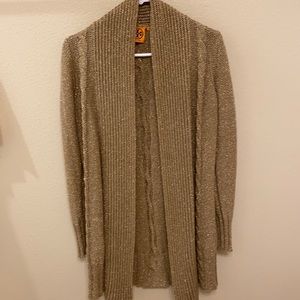 Tory Burch Shawl Neck Cable Knit Sweater